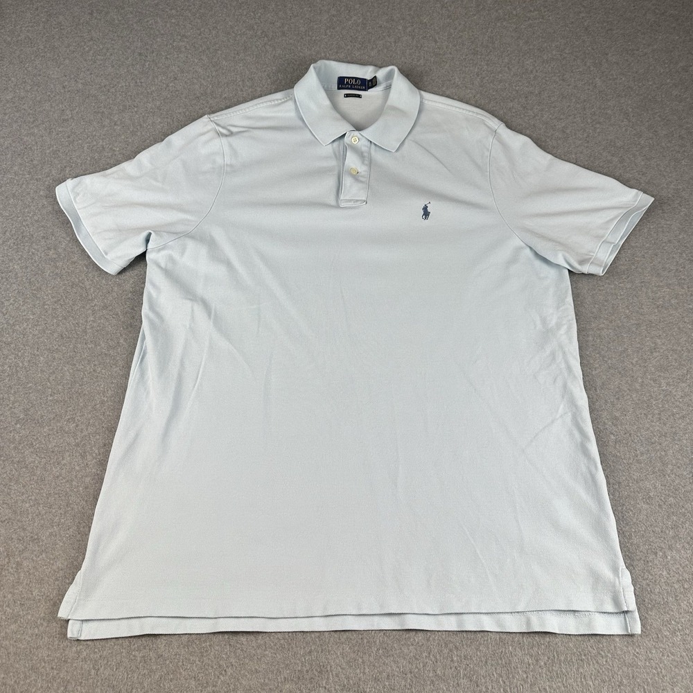 Polo Ralph Lauren Classic Fit Pique Polo Shirt XL Light Blue Pony Cotton